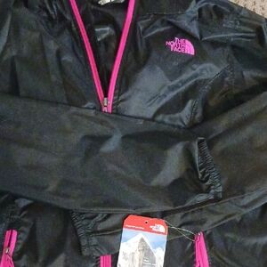 The North Face Black Jacket with Pink Zippers